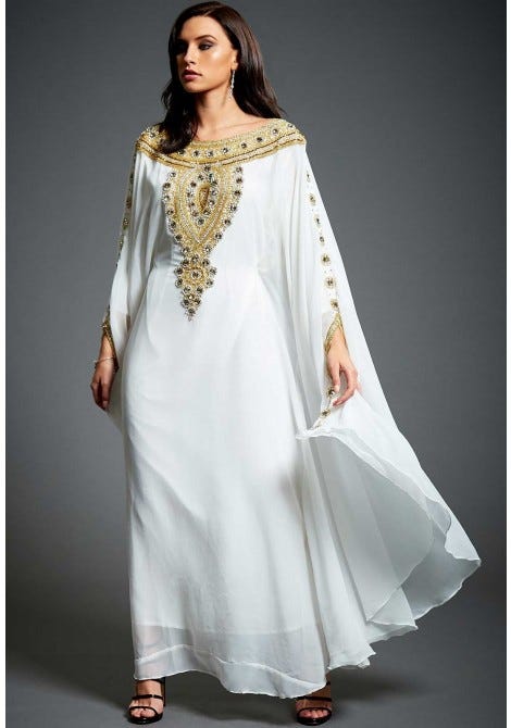 Dubai Moroccan Kaftan White Evening Dress Gold Lace Applique Beaded Blue Black Evening Gown Plus Size Formal Maxi Dress