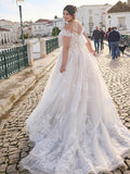 LAYOUT NICEB Off Shoulder Appliques Sweetheart Bride Dress Short Sleeves Backless Wedding Gowns Custom Made robes de mariée