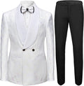 Men Black Lapel Tuxedos Embossed with Flowers Unique Grey&Silver Pattern Blazer Man Young Formal Party Prom Costume 3 Pieces