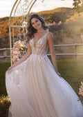 A Lightweight A-Line Gown in Soft Tulle and Sparkling Sequins Wedding Dress Bow Satin Bridal Gown Court Train Modern Princess Mermaid Satin Vestido De Novia