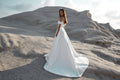 Simple Mermaid Wedding Dress Side Slit Off The Shoulder White Satin Bridal Gowns For Women Custom Made Sexy Civil Robe De Mariee