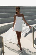 Short Wedding Dress with a Decorative Skirt with 3D Flowers Bridal Gowns Vestido De Novia Mermaid Princess Court Train