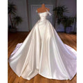 Luxury Detachable Train Mermaid Wedding Dresses For Woman Sexy Pearl Satin Formal Elegant Party Bridal Gowns Robe De Mariée