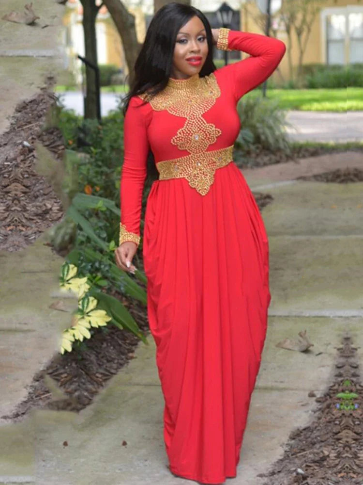 Red Morrocan Caftan Red Turkish Evening Dresses Chiffon A Line Caftan Arabic Prom Dresses High Neck Evening Party Gowns Red