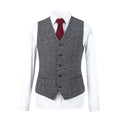 Vintage Grey Wool Tweed Business Men Suits Wedding Suits For Man Bridegroom Groom Wear Blazer Slim Fit Custom Made Tuxedo