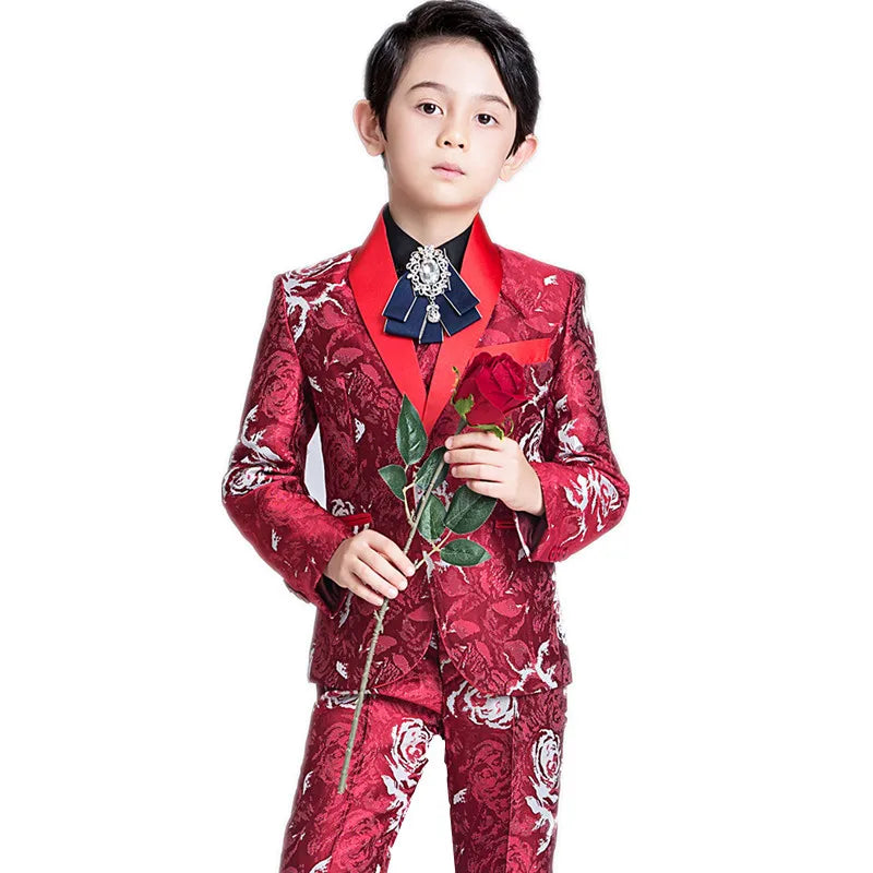 Boys Suit For Wedding Kids Blazer Birthday Party Suit Costume Enfant Garcon Mariage Jogging Garcon Boys British style Tuxedo