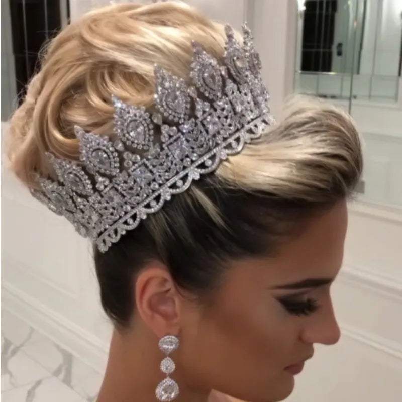 Luxury Bridal Hair Accessories Ladies Wedding Tiaras and Crowns Stage Awards Round Queen Crown Retro Men's Crown A00901