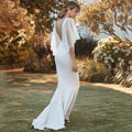 Yunshang Elegant Mermaid Wedding Dresses V-Neck Open Back Batwing Sleeves Sequins Bridal Gown Sweep Train Vestidos De Novia