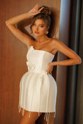 Mini Wedding Dress with lace-up back Princess Modern White Sleeves Bridal Gowns Vestido De Novia Mermaid Court Train Satin