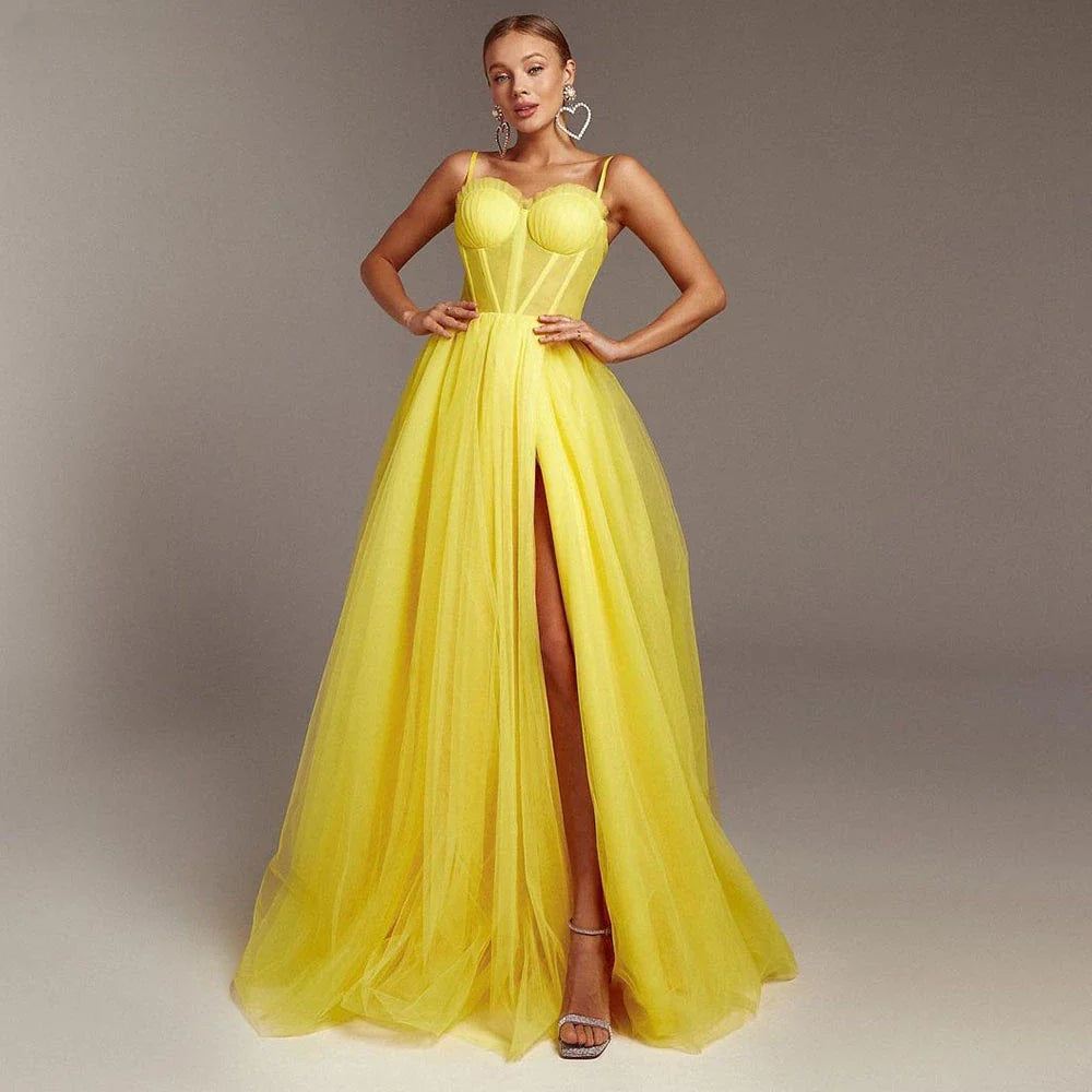 Birthday Dress for Women Luxury Woman Evening Party Dress Formal Dresses for Prom Suitable Dresses on Request Ball Gown Yellow