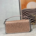 New crystal decorative leather underarm bag high quality clutch dinner bag classic chain shoulder me Khaki