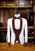 2024 Men's Suit Slim-fit Pointy Collar One-button Wedding Tuxedo PROM Men's Suit Three-piece Set Wedding Suits for Men Image color 2