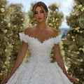 Haohao Ball Gown Princess Wedding Dresses Sweetheart Off The Shoulder Vestido De Novia Lace Sequined Shiny Robe De Mariee