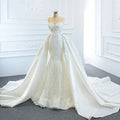 New Arrivals 2 Pieces Pearls Lace Mermaid Wedding Dress With Detachable Chapel Train Vestido De Noiva Sereia 2 Em 1