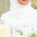 Simple White Muslim Wedding Dresses Robe De Mariée Long Sleeves High Neck Beaded Lace Dubai Arabic Bridal Dress with Hijab