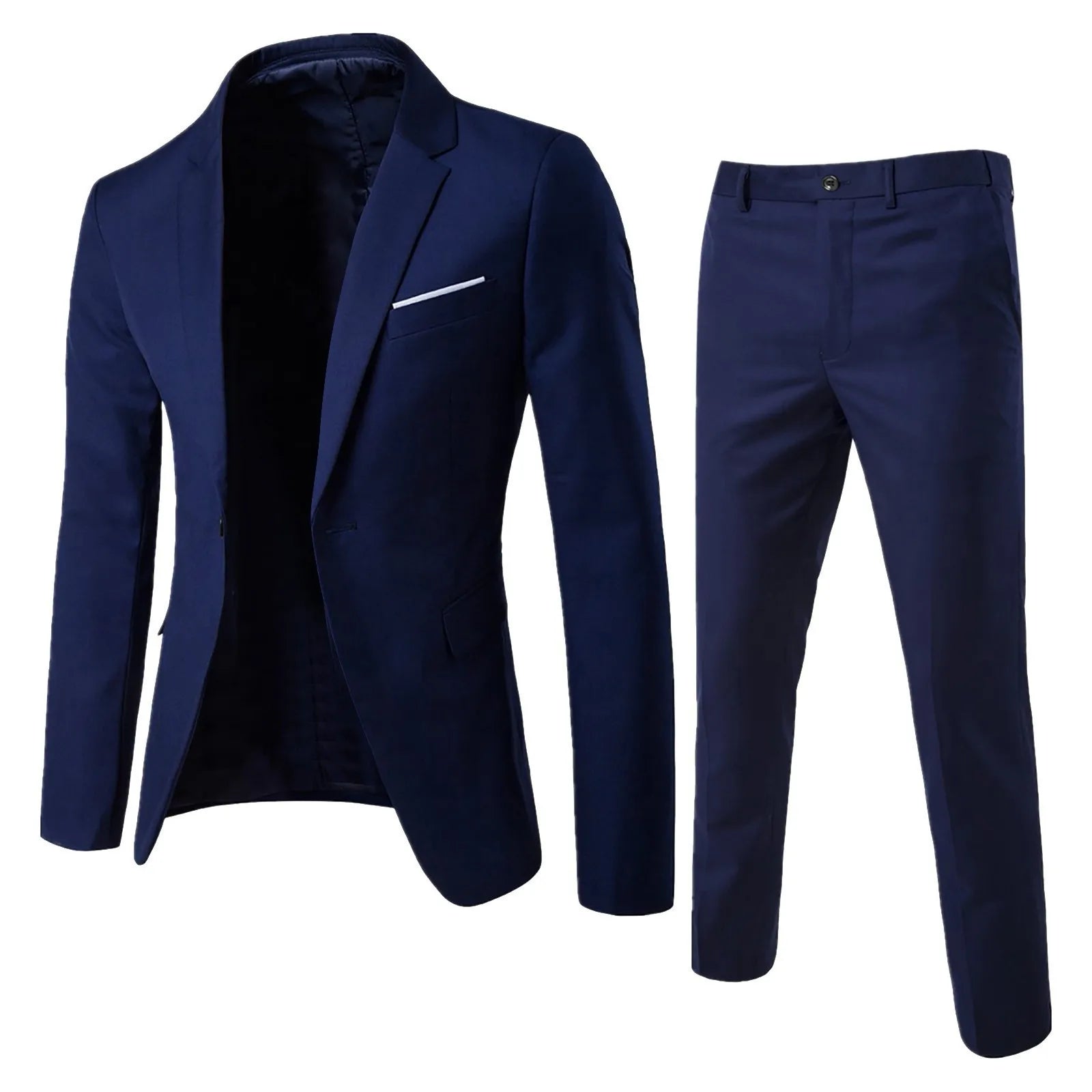 Men's Wedding Suit For Groom Best-Man Groomsman 2023 Pure Color Elegant Blazer Pant Set Slim Men Formal Dress Suit Clothes