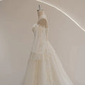 SL-9293 Suli Romantic Sweetheart Neckline Puff Long Sleeve Bride Wedding Dress Lace Appliques Beading Bohemian Bridal Gown