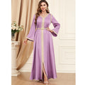 2024 Autumn Abaya for Elegant Women Muslim Gulf Jalabiya Split Hem Maxi Dress Turkey Eid Party Kaftan Morocco Vestido Dubai Gown 02 Pink