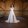 Wedding Dresses For Woman A-line Sweetheart Front Slit Off The Shoulder Court Train Open Back Vestidos De Novia Custom Made Ivory 2