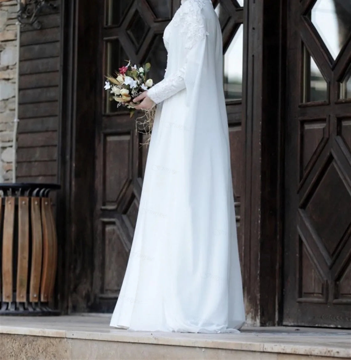 Muslim Wedding Dress Luxury Islamic Abaya White Bride To Be Dress Vestidos De Novia A-Line Dubai Arabic Bridal Gowns