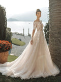 Luxury Wedding Dresses For Women A-Line Bridal Gowns Lace Appliques Full Sleeves Floor Length Robes Vestidos De Novia