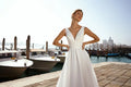 Beach A-Line Wedding Dress Backless Side Slit Floor Length Sleeveless Side Slit For Women Customize To Measures Robe De Mariee