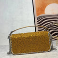 New crystal decorative leather underarm bag high quality clutch dinner bag classic chain shoulder me