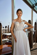 Shiny Sparkly Tulle Wedding Dress For Women Customize To Measures Buttons A-Line Floor Length Customize To Measures Shinyy