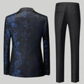 (Jacket Pants Vest) New Men's Casual Business Tuxedo Wedding Flower Dresses Blazers/Men Slim Fit Printed Suit 3 Pcs Set 4XL 5XL