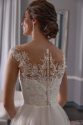 A-Line Wedding Dress Princess Lace Appliques For Women Customize To Measures For Women Scoop Bridal Gowns Stunning Robe De Marie