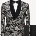 Men Suits Royal Blue with Bark Pattern Groom Costume Homme Bling Bling Blazer Pants for Party Young Men Cool Tuxedos