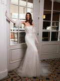 Sexy Strapless Backless Wedding Dress Sparkly Sequins Bride Robe Graceful Tulle Feathers Long Bridal Gown Robe De Mariée