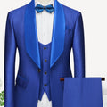 Men Suits Royal Blue with Bark Pattern Groom Costume Homme Bling Bling Blazer Pants for Party Young Men Cool Tuxedos