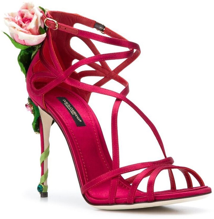 Pink Back Flower Decor Sandals Wedding Shoes for Women Band Decor Fashion Twine Heel High Heels Shoes Zapatillas Mujer