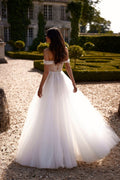 Princessy Tulle A-Line Wedding Dress Modern Satin Bridal Gown Princess Court Train Bow Vestido De Novia Mermaid