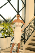 Strapless Cocktail Formal Dress Vestido De Novia Bow Satin Court Train Dress Bridal Gown Skirt Wedding Dress