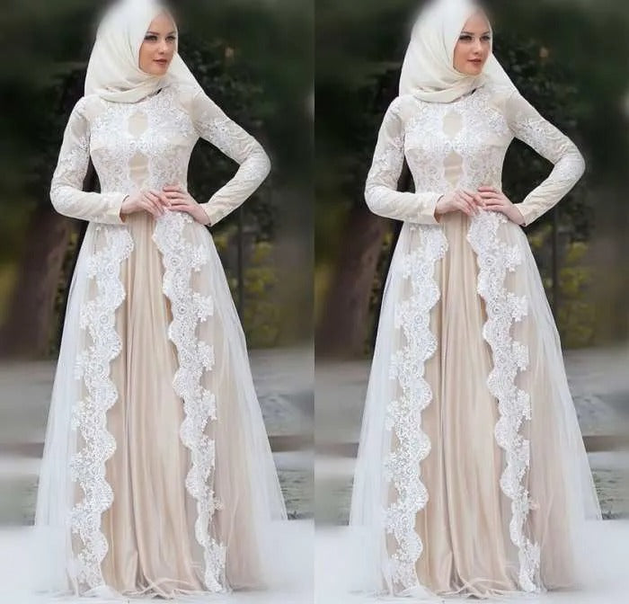 Muslim Wedding Dresses for Women A Line vestidos de noiva 2022 Plus Size Zipper Back Long Sleeve свадебное платье