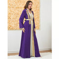 Muslim Fashion Two Piece Jilbab Robe Appliques Winter Abaya And Vest Long Dress Overgarments Islamic Women Moroccan Caftan