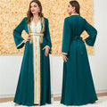 Muslim Fashion Two Piece Jilbab Robe Appliques Winter Abaya And Vest Long Dress Overgarments Islamic Women Moroccan Caftan