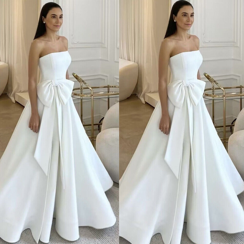 Sleeveless Wedding Dress High Split Soft Satin Bridal Dresses Floor Length Vestidos De Novia Elegant Robe De Mariee Custom Made